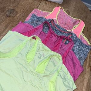 4 Tangerine Workout Tops. sz M & S